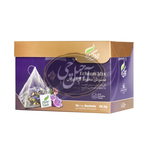 دمنوش هرمی گل گاو زبان 14عددی مهرگیاه