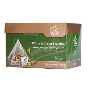 دمنوش هرمی چای سبز و سفید 14عددی مهر گیاه